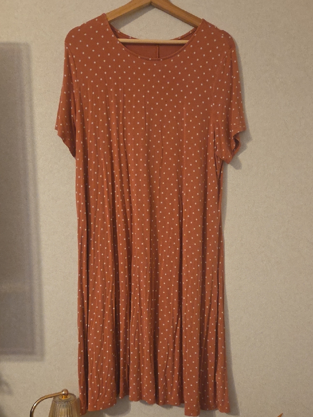 Old Navy Blush Polka Dot Midi Swing Dress